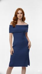 Vestido Ombro a Ombro com fenda