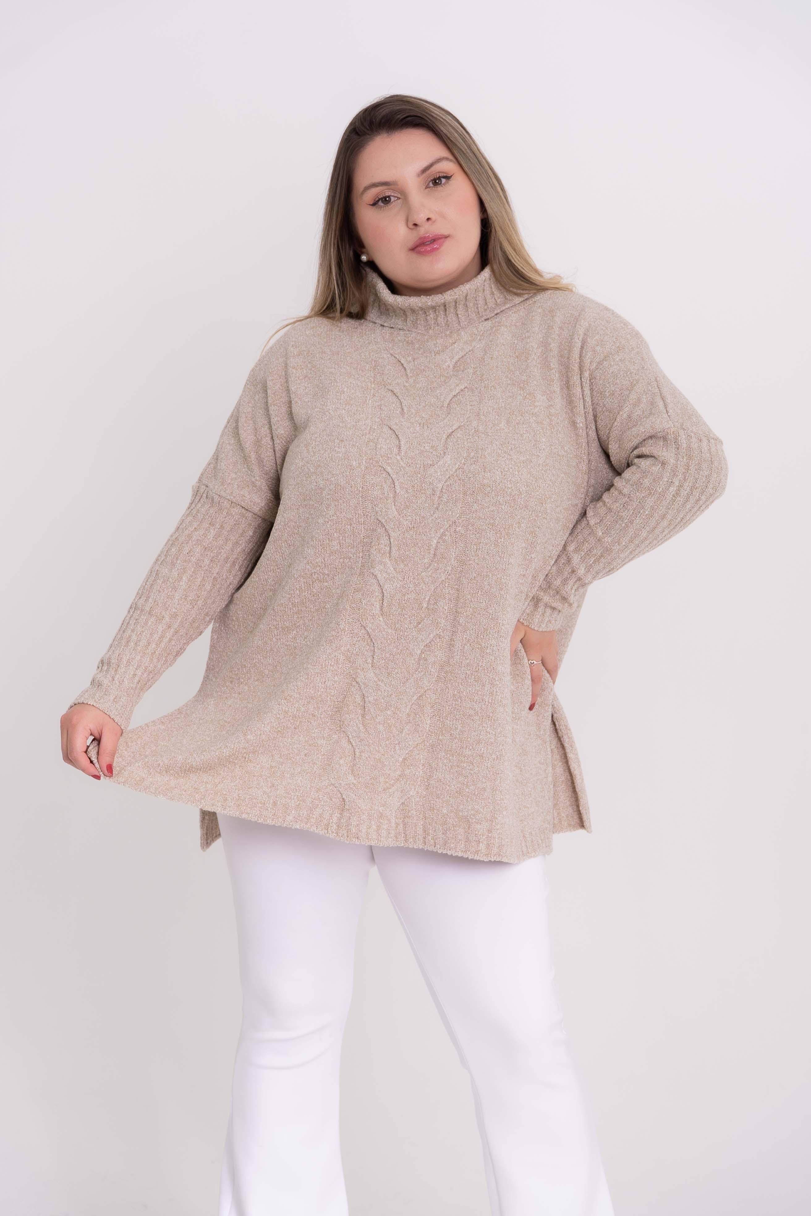 Poncho Mousse Trançado