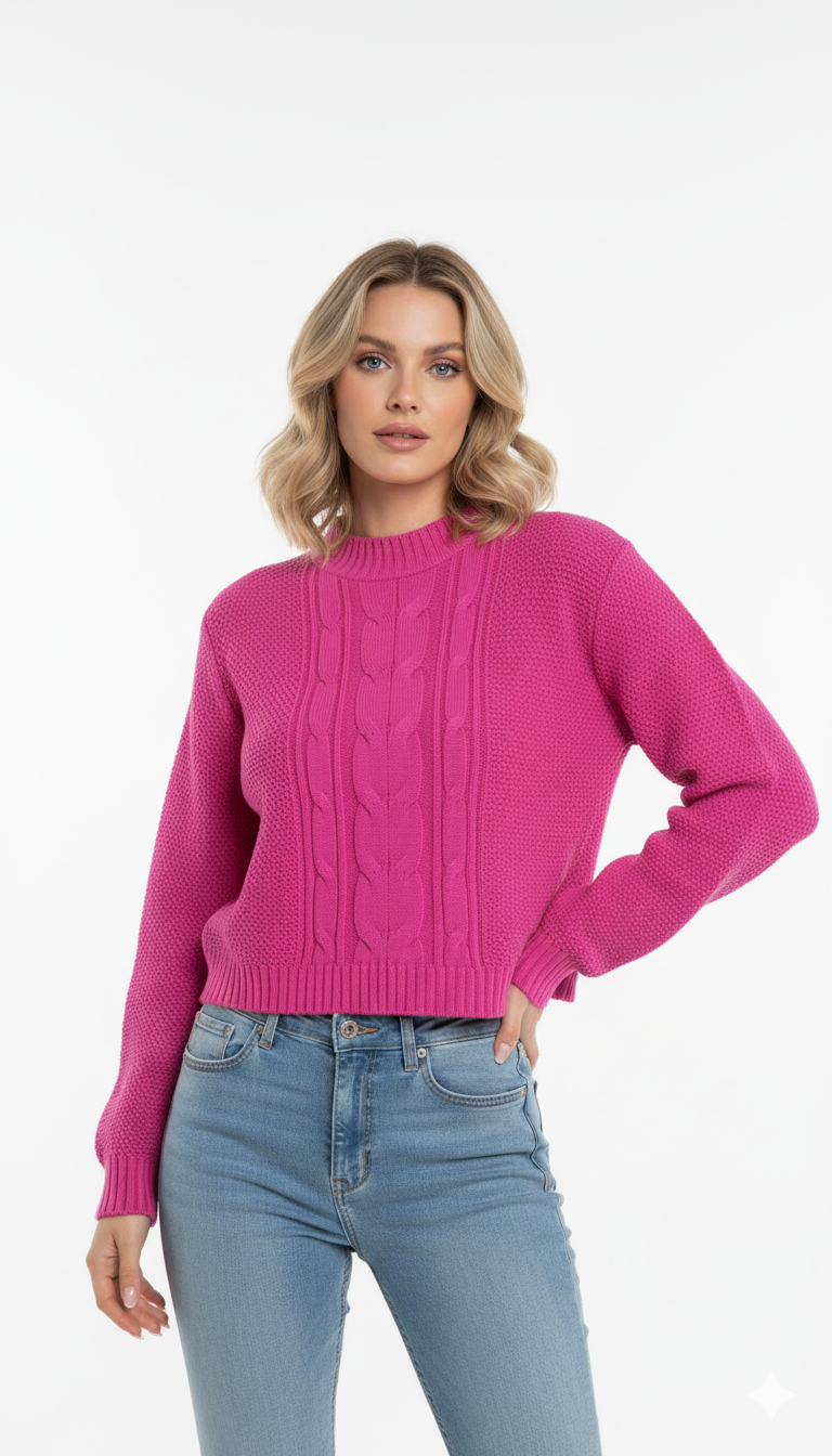 Cropped Trança Ponto Arroz