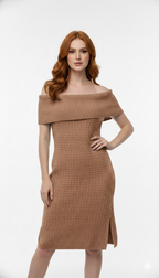 Vestido Ombro a Ombro com fenda