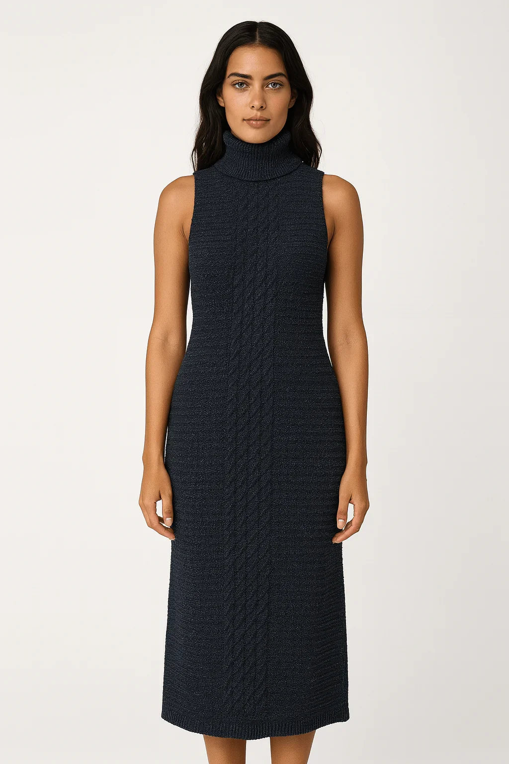 Vestido Mousse Trançado Longo