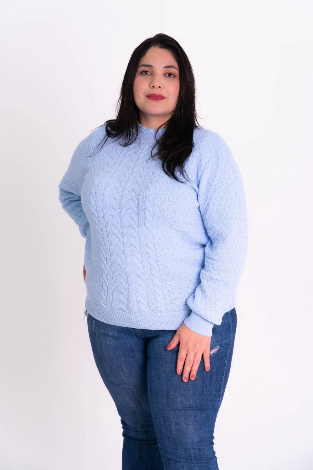 Blusa de Tricot Modal Plus Size com Tranças