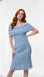 Vestido Ombro a Ombro com fenda