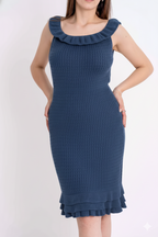 Vestido Ombro a Ombro Babados