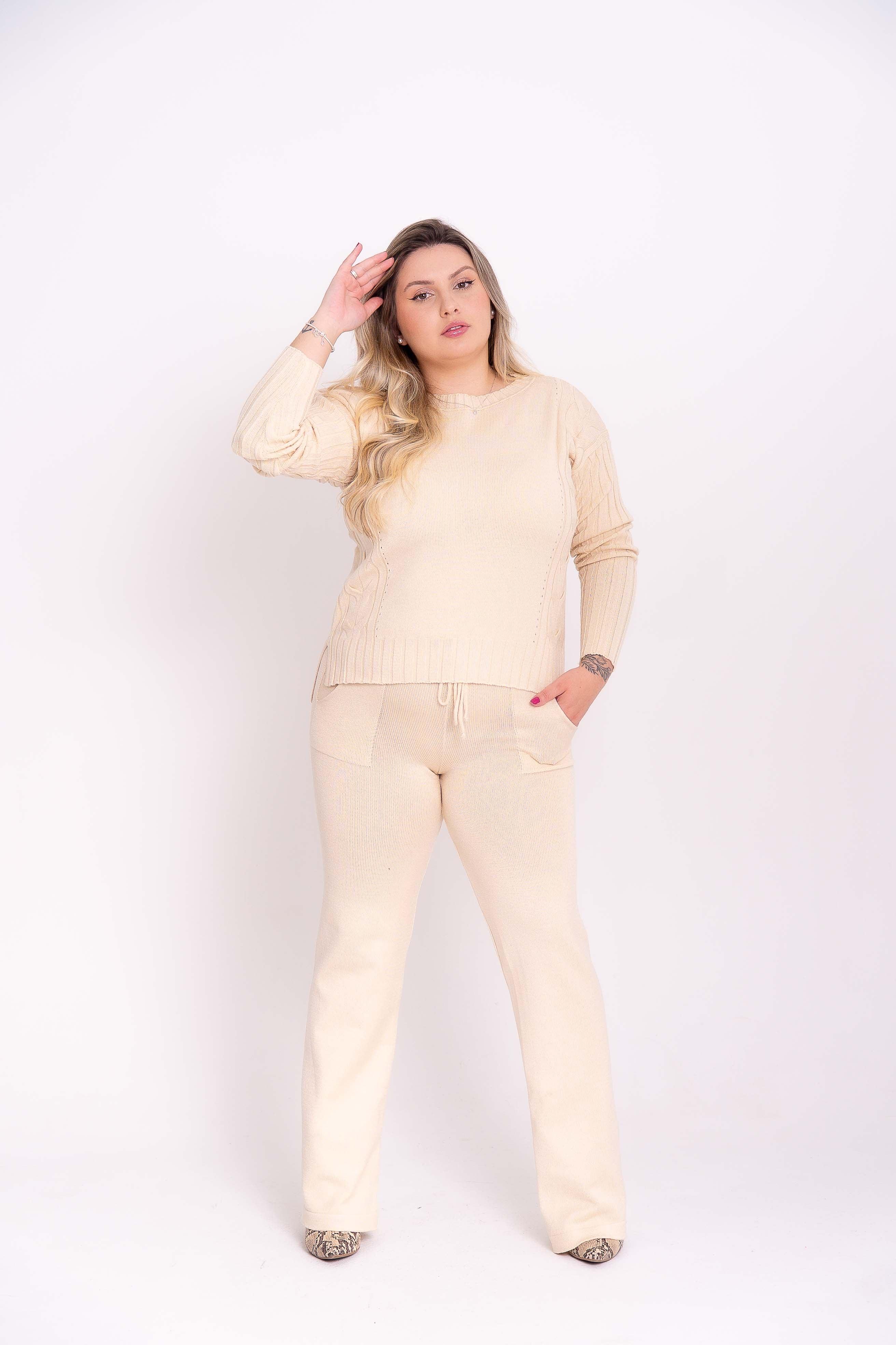 Conjunto Trançado em Tricot