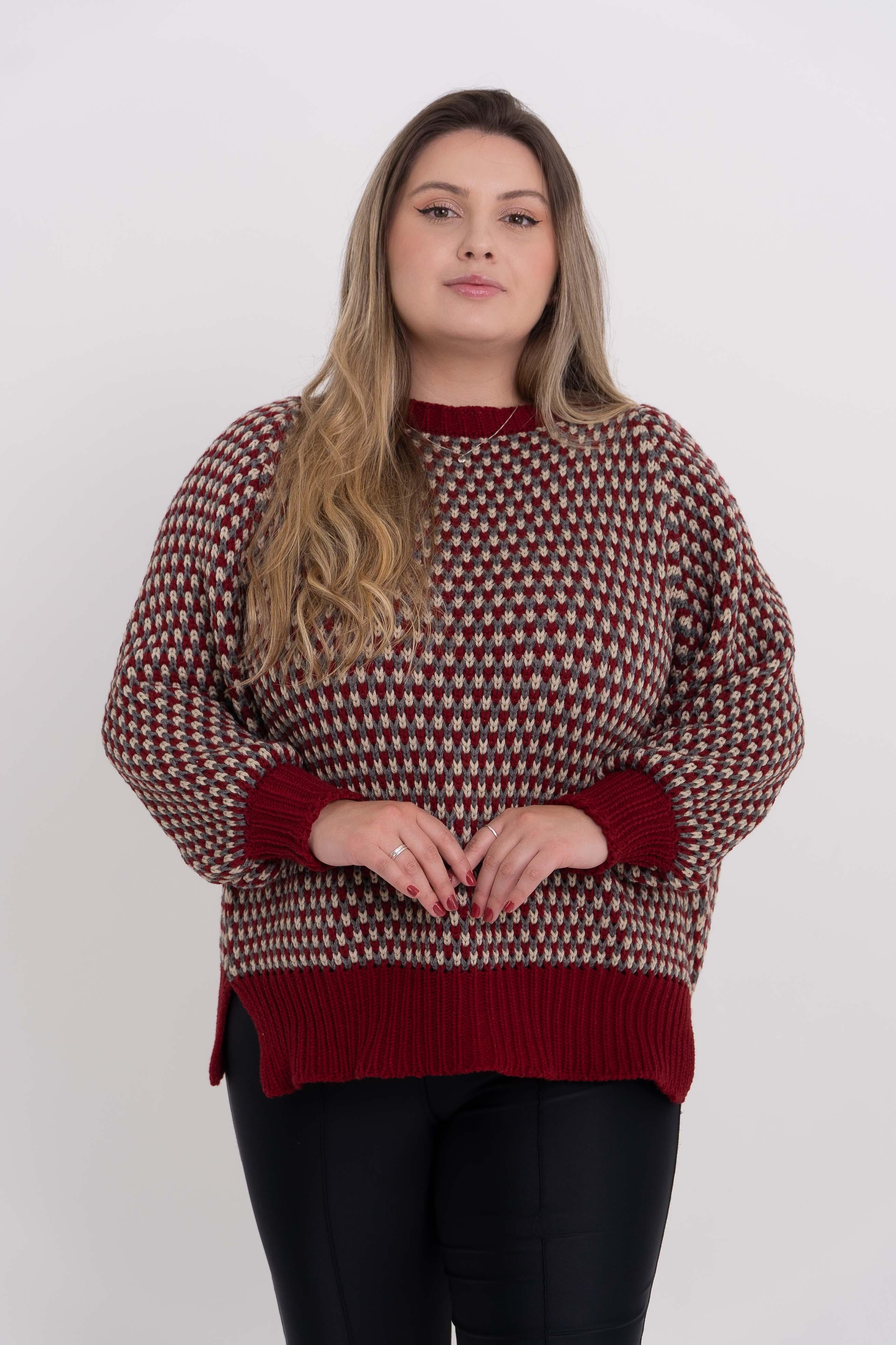 Poncho de lã mesclado