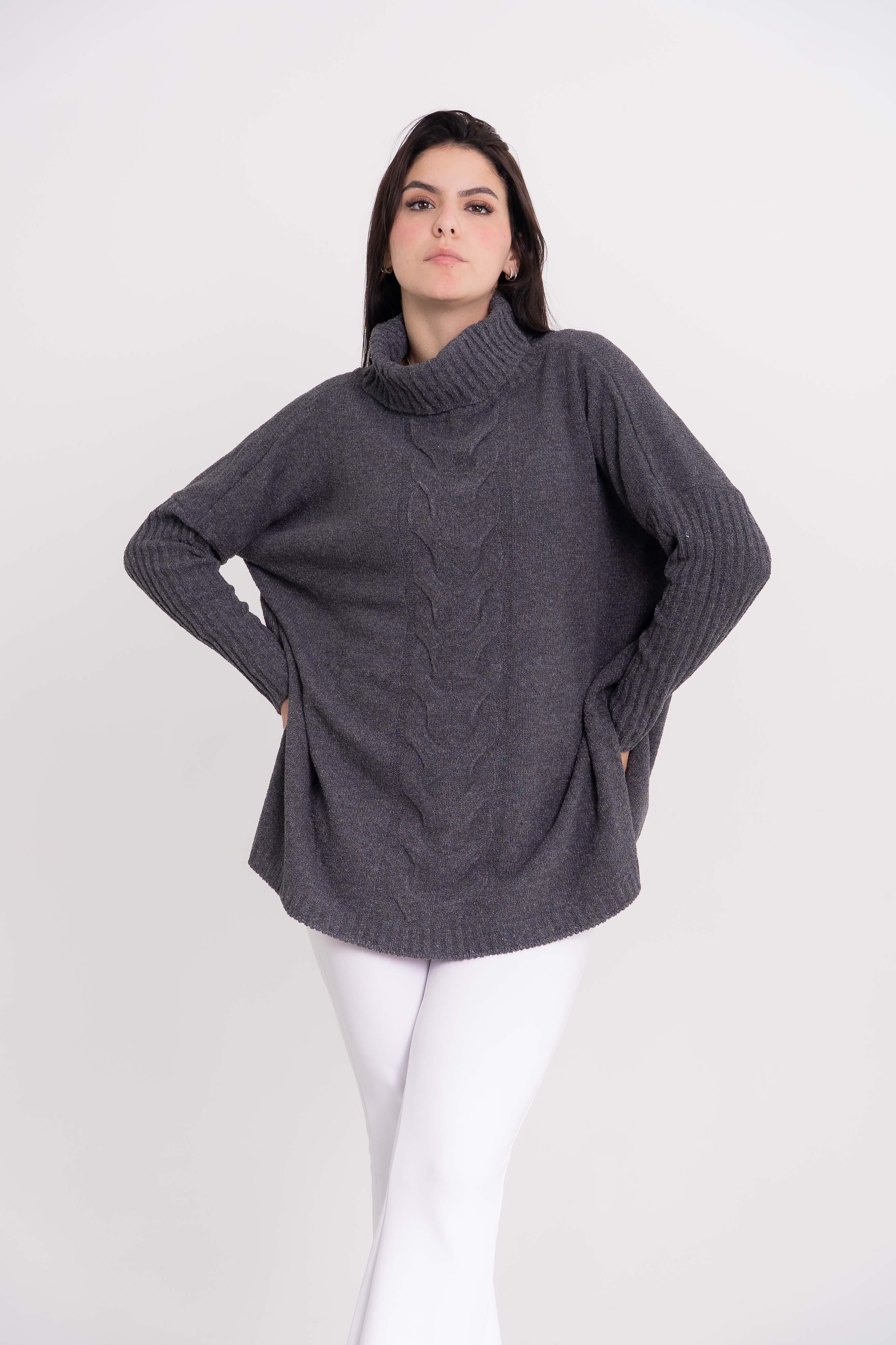 Poncho Mousse Trançado