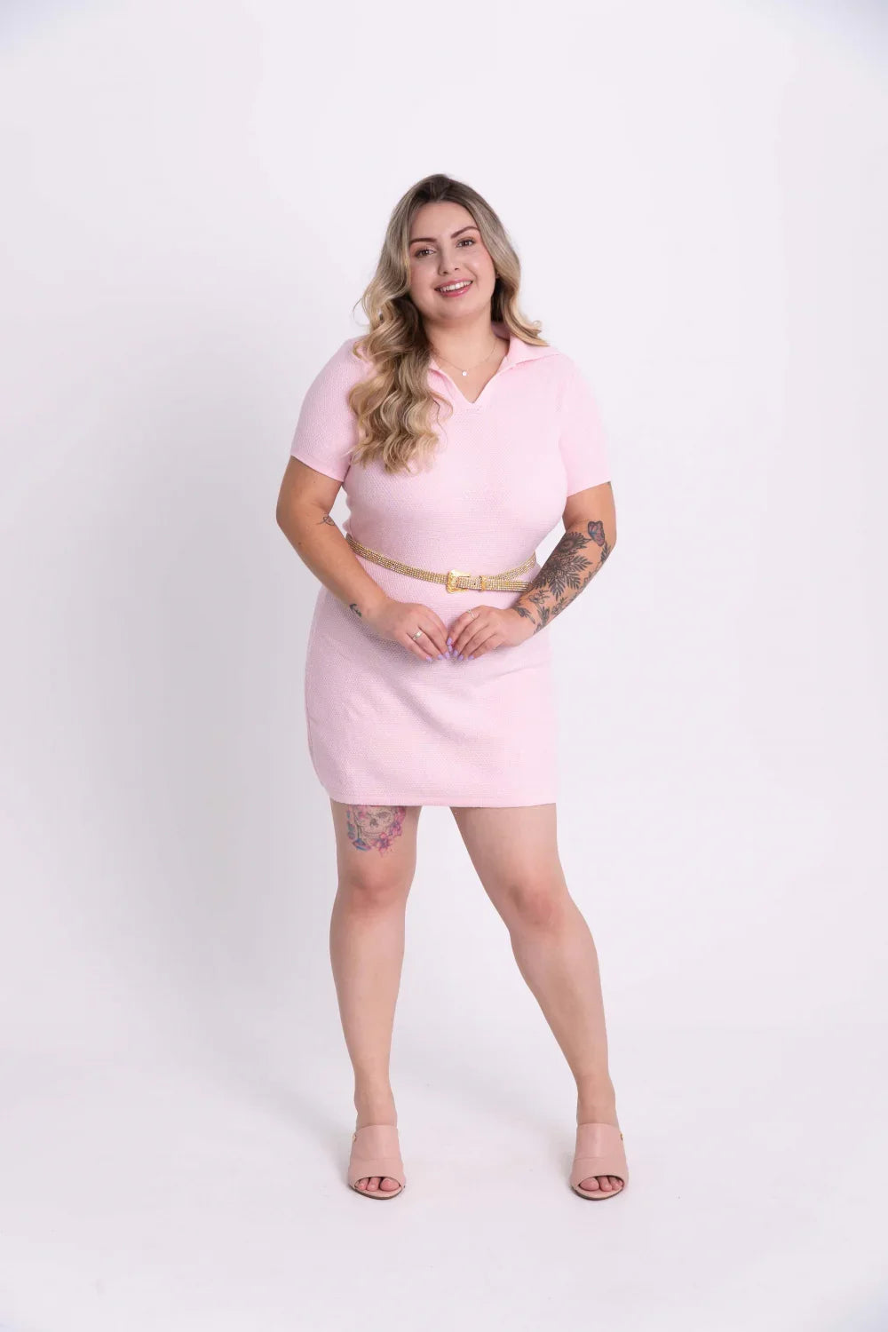 Vestido Modal com Gola Polo