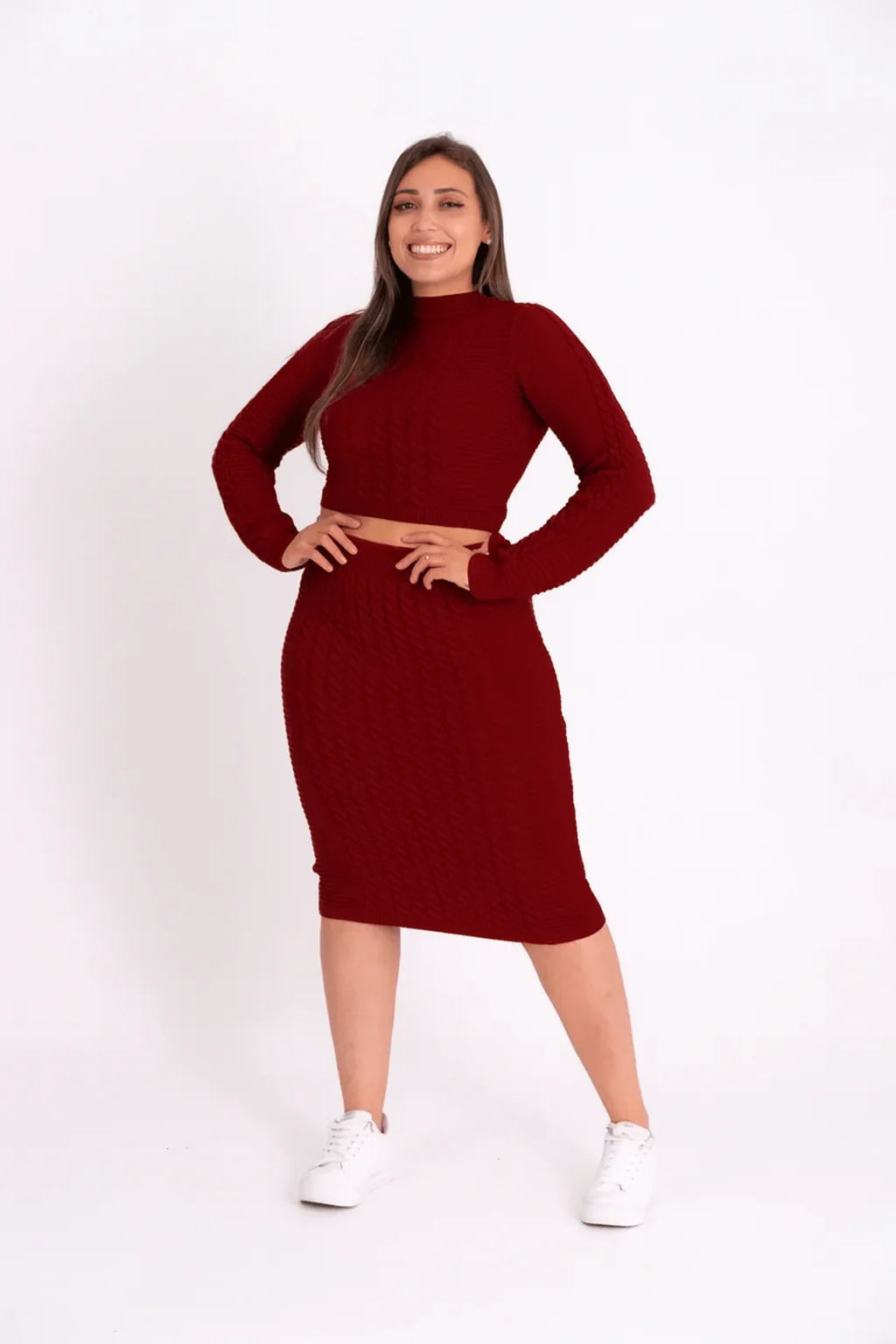 Conjunto Trançado Saia com Cropped