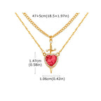 Colar Pingente Coração e Espada com Zircão Banhado a Ouro