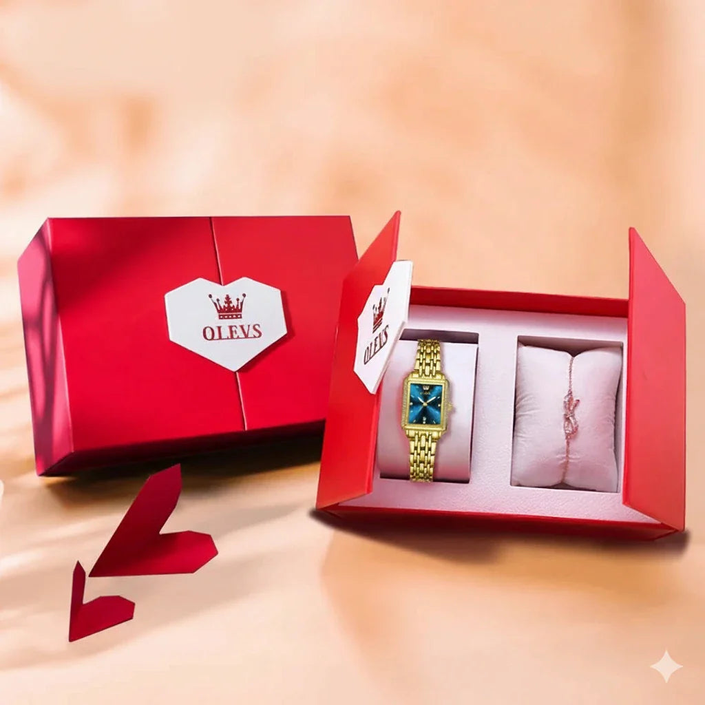 OLEVS Relógio de Luxo Feminino à Prova D'Água em Ouro