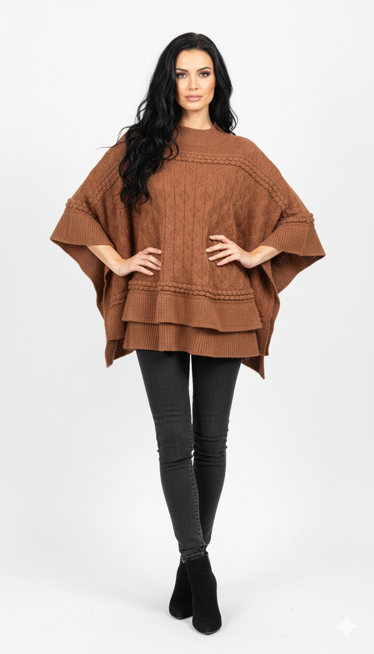 Poncho Trama Trançada