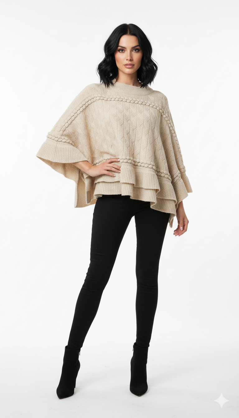 Poncho Trama Trançada