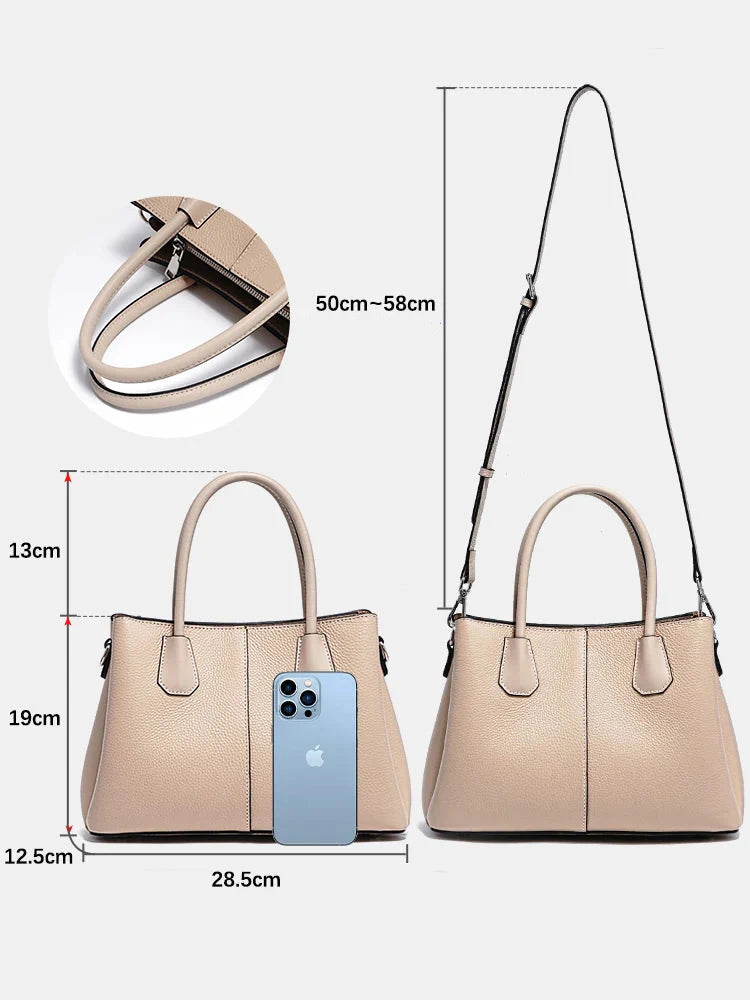 Bolsa de Couro Genuíno Zency Luxo Branco