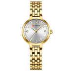 Relógio Feminino Curren Luxo Strass Aço Inoxidável