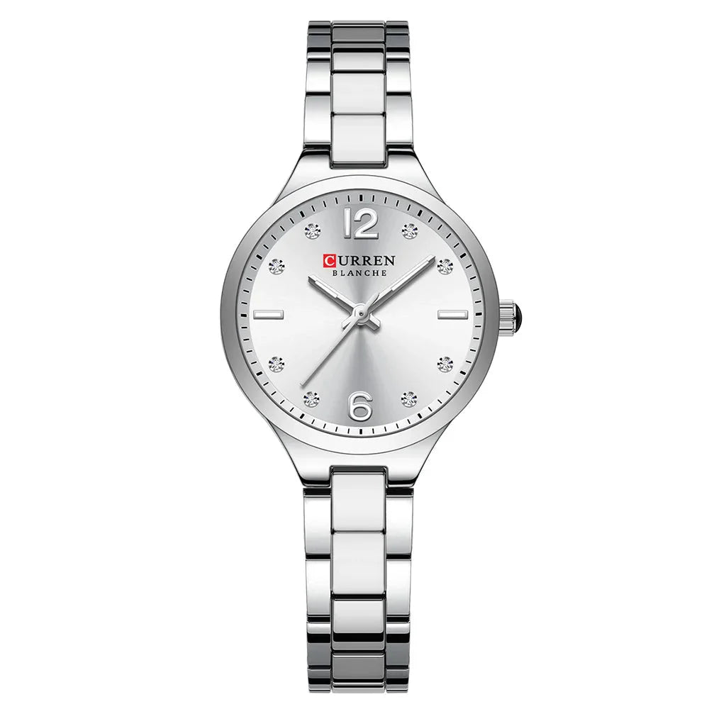 Relógio Luxuoso Curren Feminino em Aço Inoxidável