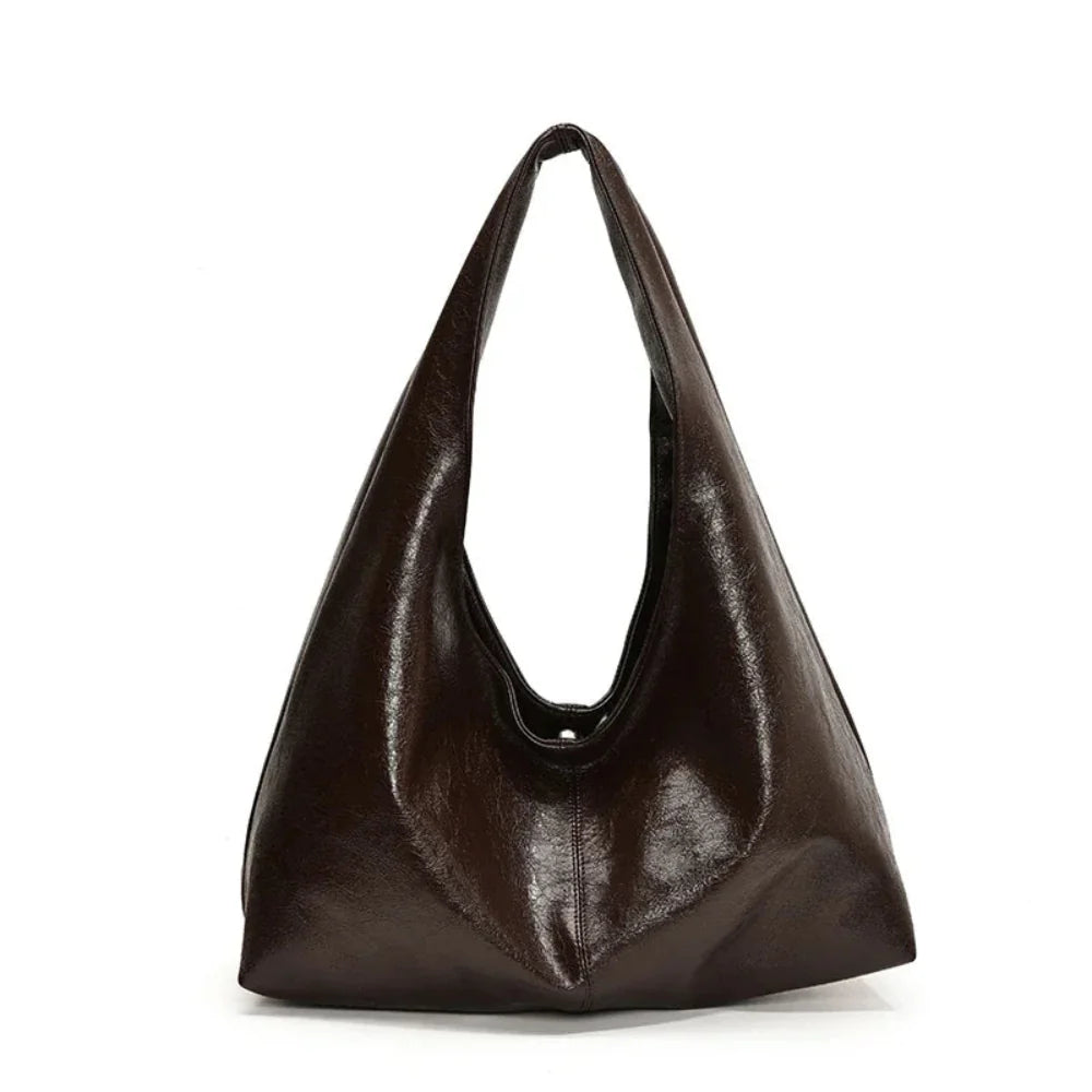 Bolsa Hobo de Couro Plutônio Elegante para Mulheres
