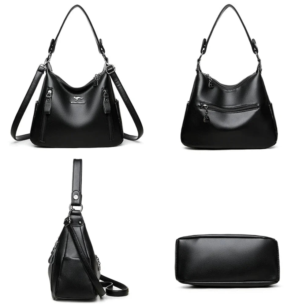 Bolsa Luxuosa Crossbody de Couro Plutônio