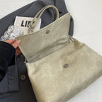 Elegante Bolsa Retro de Couro com Corrente para Mulheres