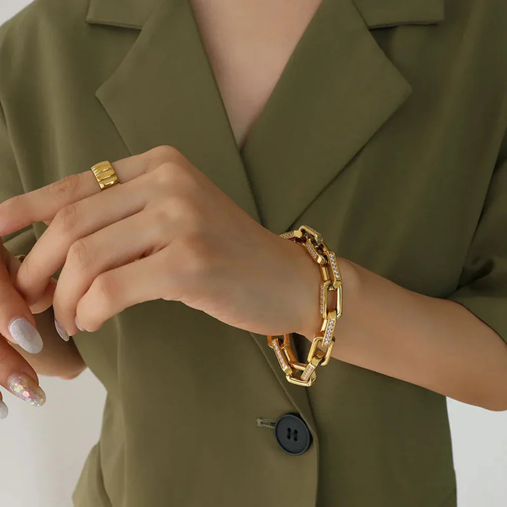 Pulseira Feminina em Aço Inoxidável