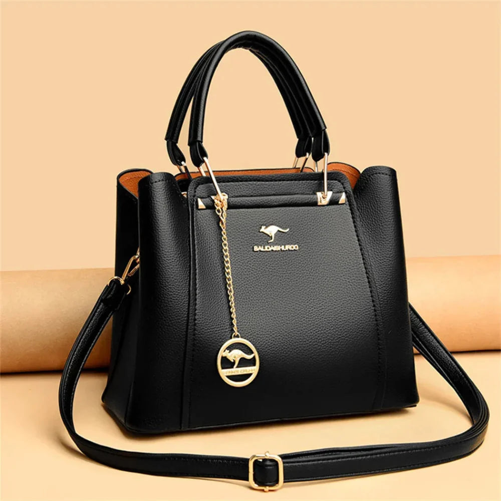 Bolsa de Couro Luxuosa com Grande Capacidade e Design Elegante