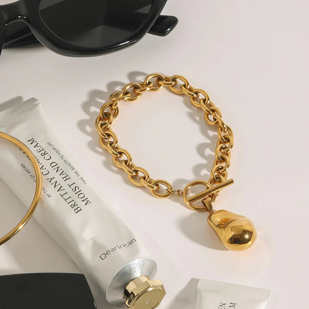 Pulseira Pingente de Aço Inoxidável com Design Exclusivo