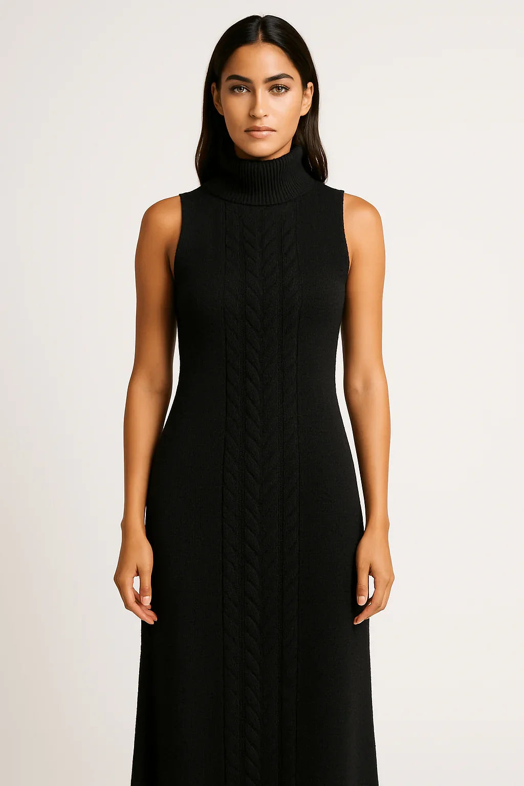 Vestido Mousse Trançado Longo