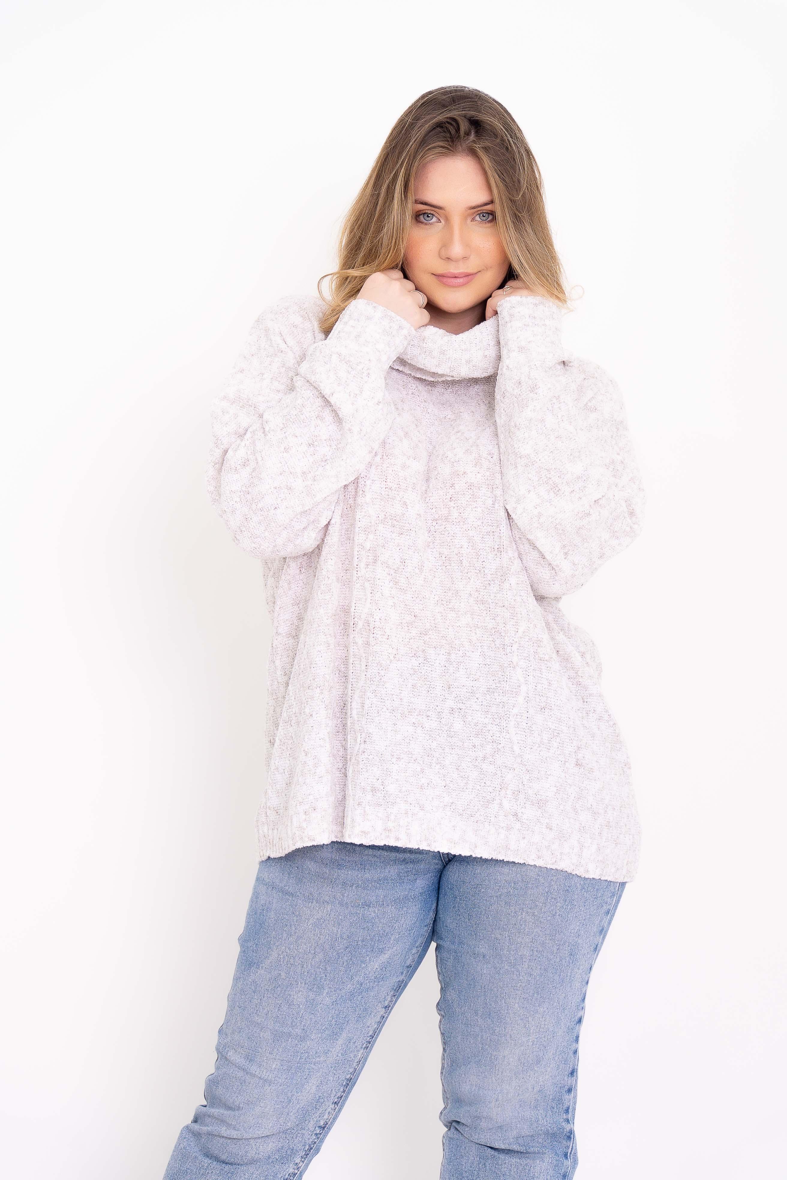 Blusa Plus Size Feminina Gola Alta