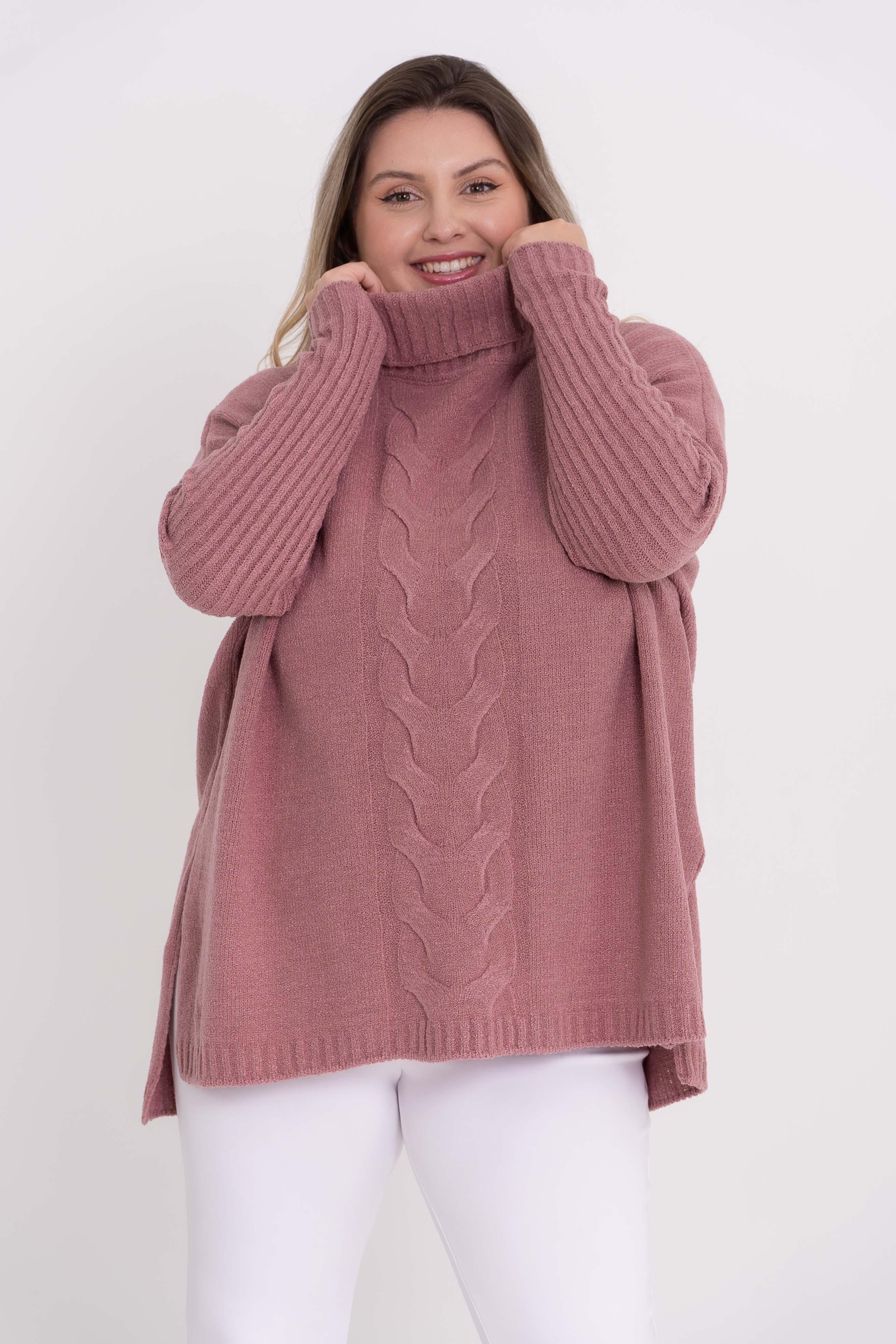 Poncho Mousse Trançado