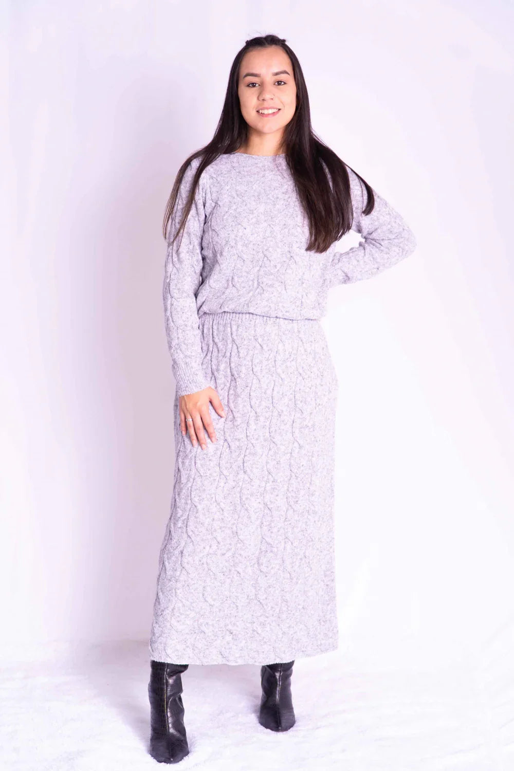 Conjunto Mousse Saia Blusa Trançada