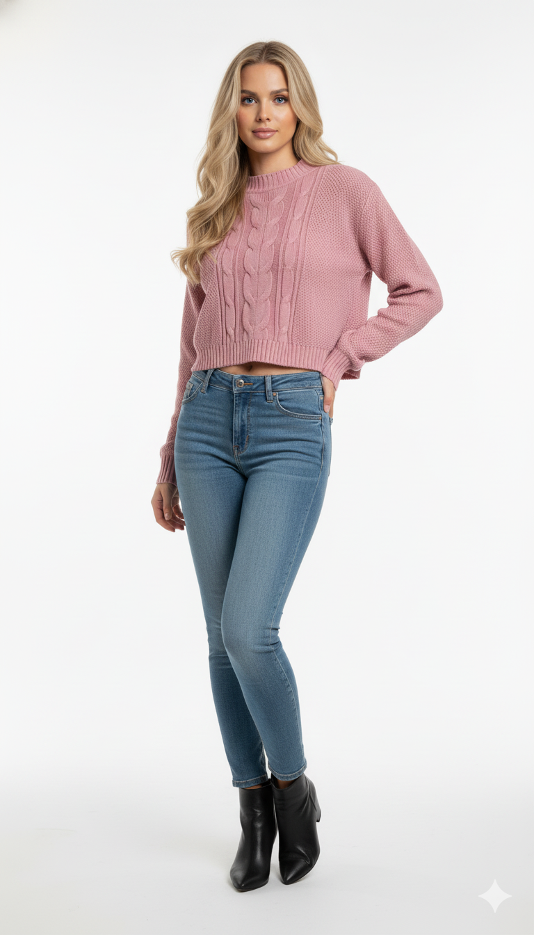 Cropped Trança Ponto Arroz