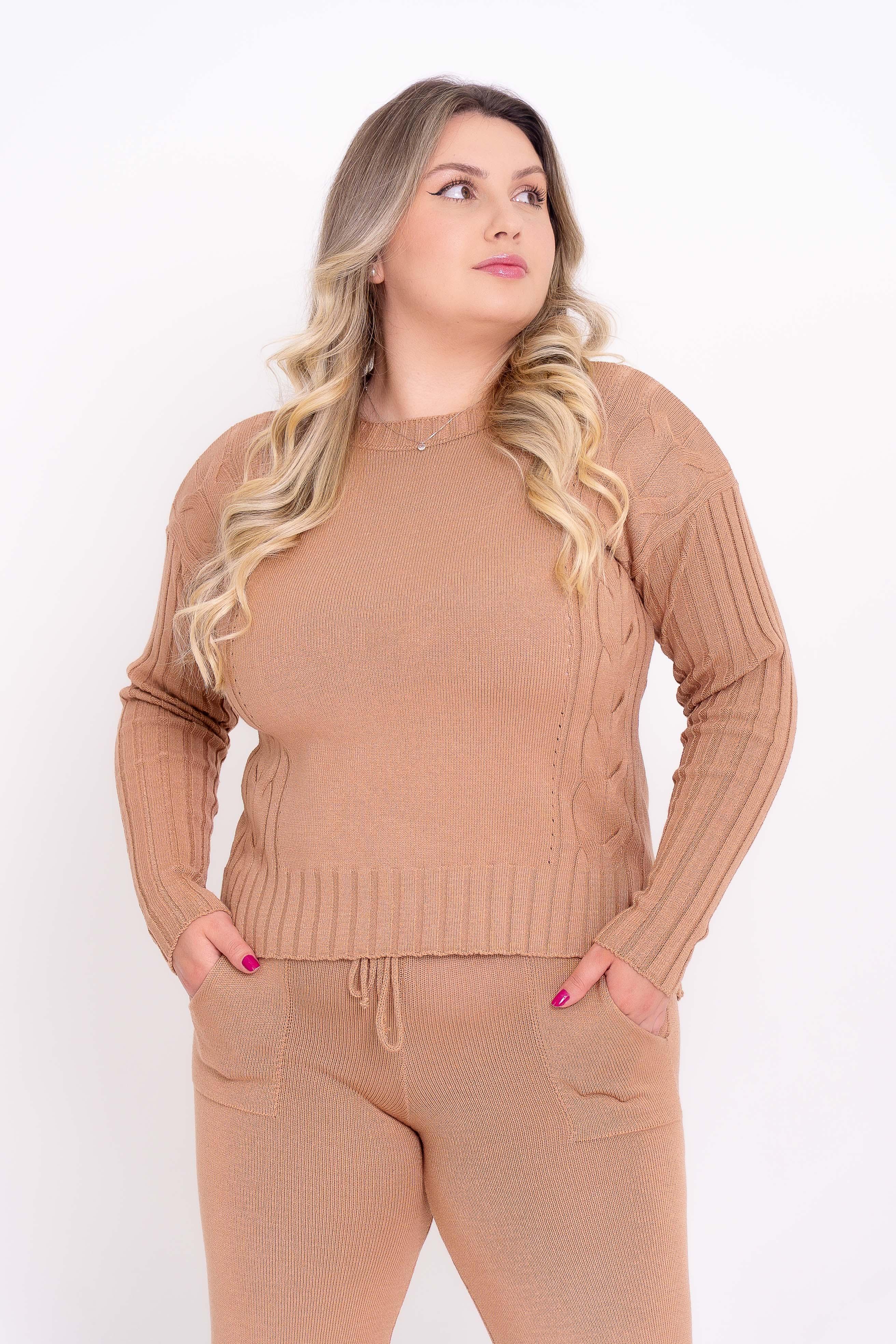 Conjunto Trançado em Tricot