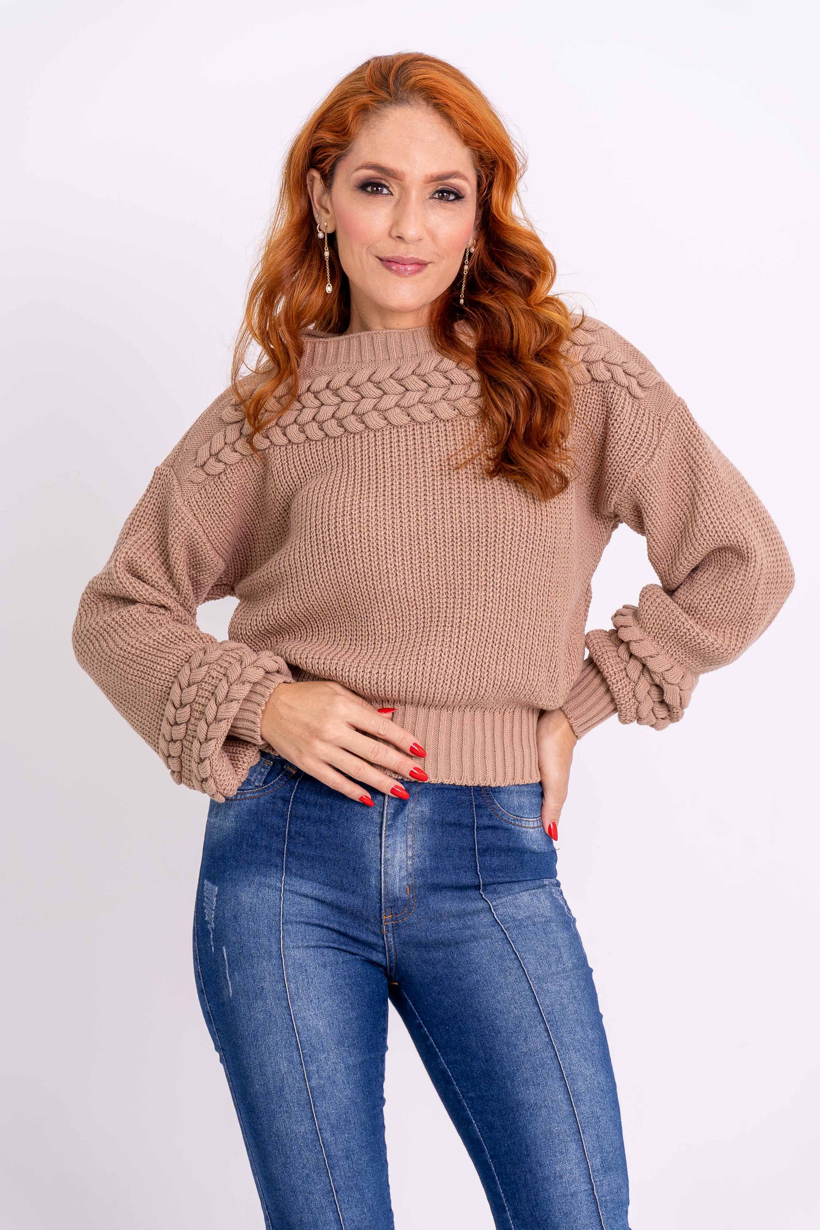 Blusa Tranças Na Gola