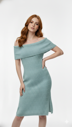 Vestido Ombro a Ombro com fenda